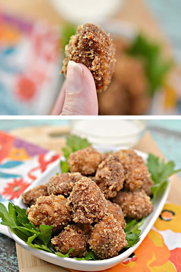 Keto Popcorn Chicken | Low Carb Popcorn Chicken Bites Recipe | Appetizers - Finger Food - Snacks - Party Food - Side Dish - Ketogenic Diet Idea