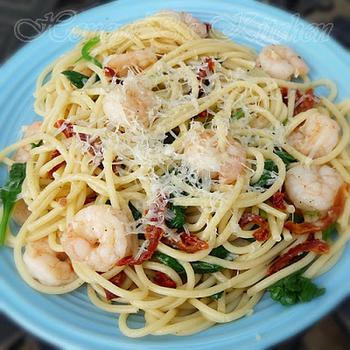 Garlic Shrimp With Spinach And Vermicelli