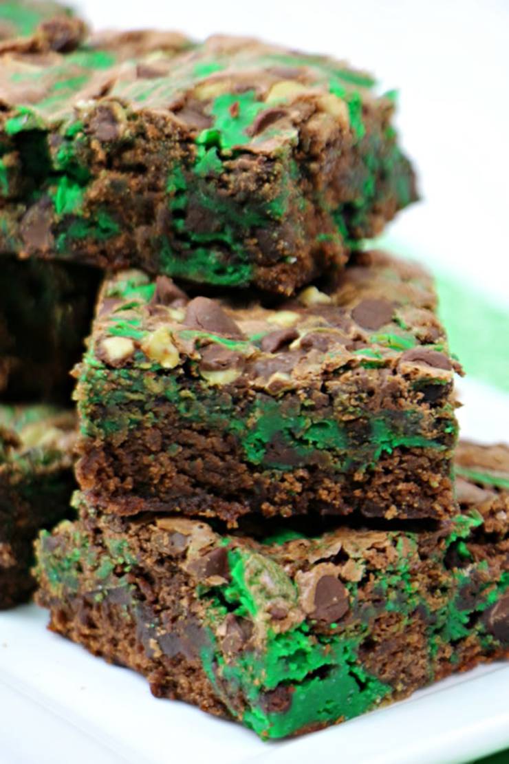 Mint Brownies! EASY Mint Chocolate Chip Cheesecake Brownies - Quick Chocolate Brownie Recipe
