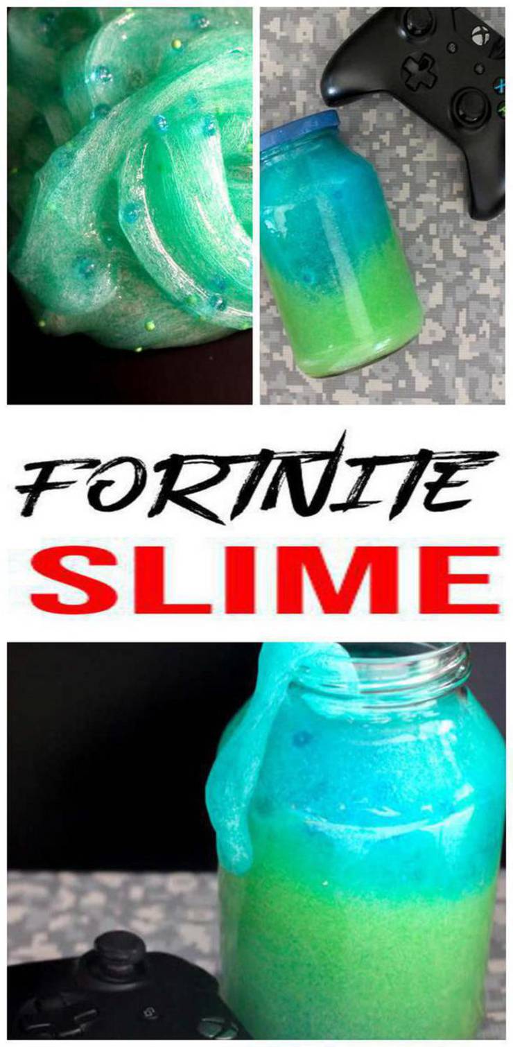 Easy Slime! BEST slime recipe for Fortnite slime. Learn how to make slime with glue and NO borax. Easy DIY slime that kids will love to make. Step by step instructions to make DIY Fortnite slime. Make video game Fortnite homemade slime that is fun, stretchy and great sensory play too. #slime #kidsactivities #fortnite - Click for the BEST slime recipe that is a favorite of all :)