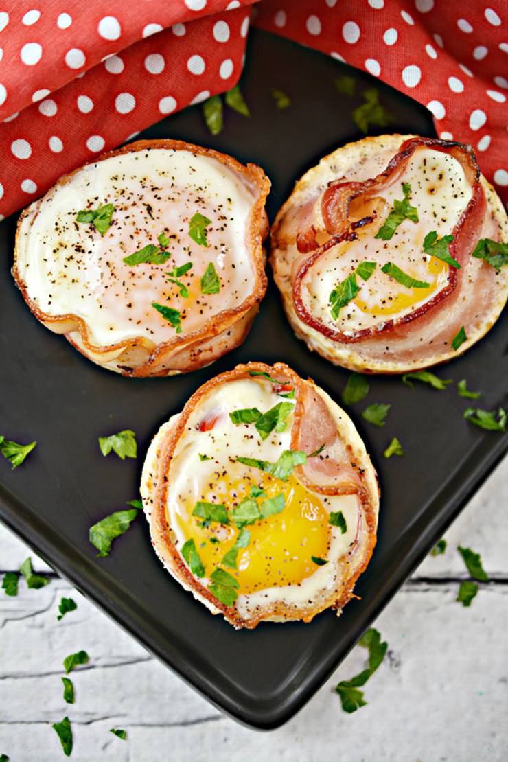 Keto Bacon and Egg Cups_Low Carb Egg Wrap Muffins With Sausage_Keto Breakfast Bites Recipe_Easy