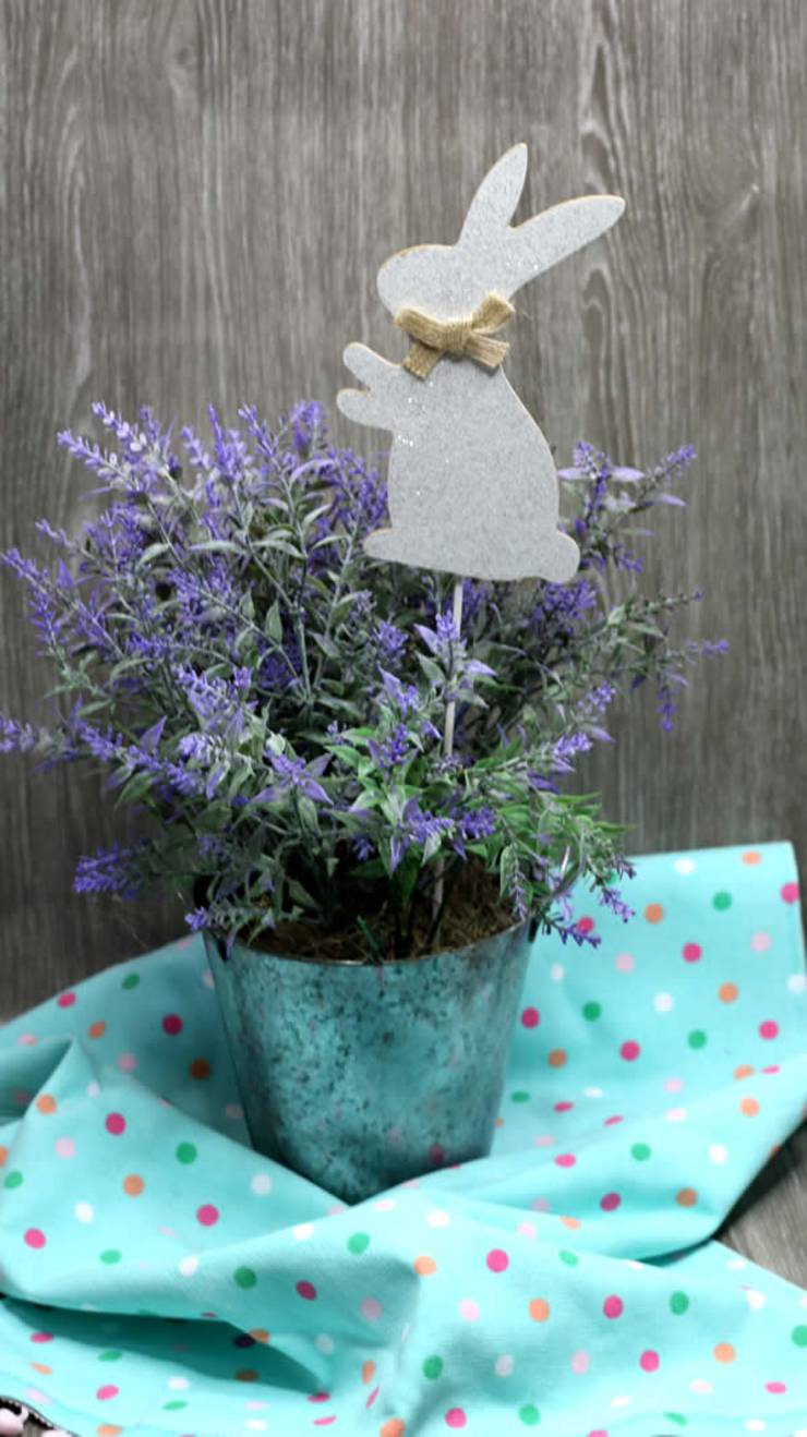 Dollar Store Easter Decorations - Easy DIY Crafts - How To Make Bunny Flower Pot Centerpiece - Simple Decor Ideas For The Home - Dollar Tree Hacks