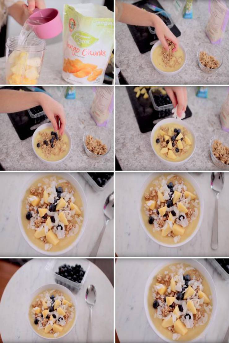 Healthy Vegan Smoothie Bowl Breakfast Food Recipes