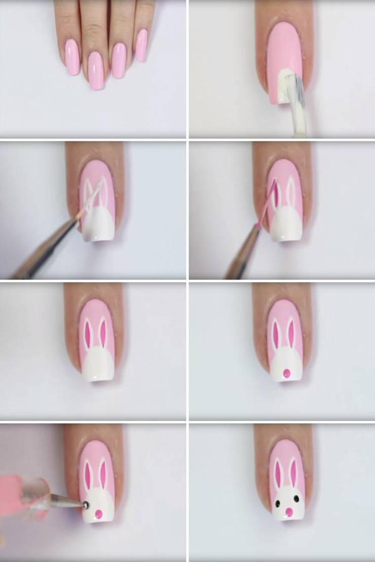 Easter Bunny Nails - Step by Step - WarpaintMag