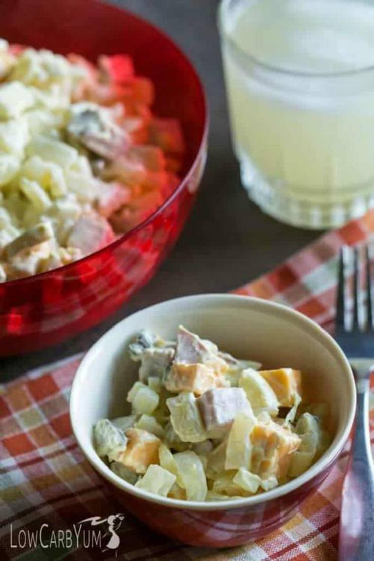 Low Carb Ham And Cheese Macaroni Salad