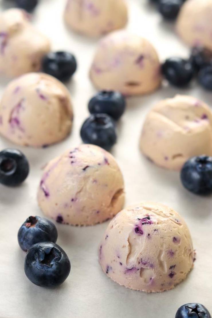 Keto Fat Bombs – BEST Blueberry Cinnamon Crumble Fat Bombs – {Easy – NO Bake} NO Sugar Low Carb Recipe