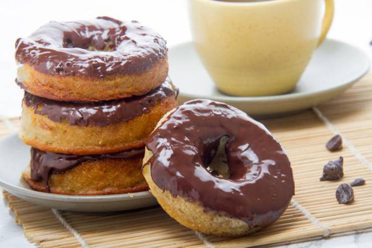 Keto Donuts - Super Yummy Low Carb Chocolate Glaze Donut Recipe - Baked Donuts For Ketogenic Diet