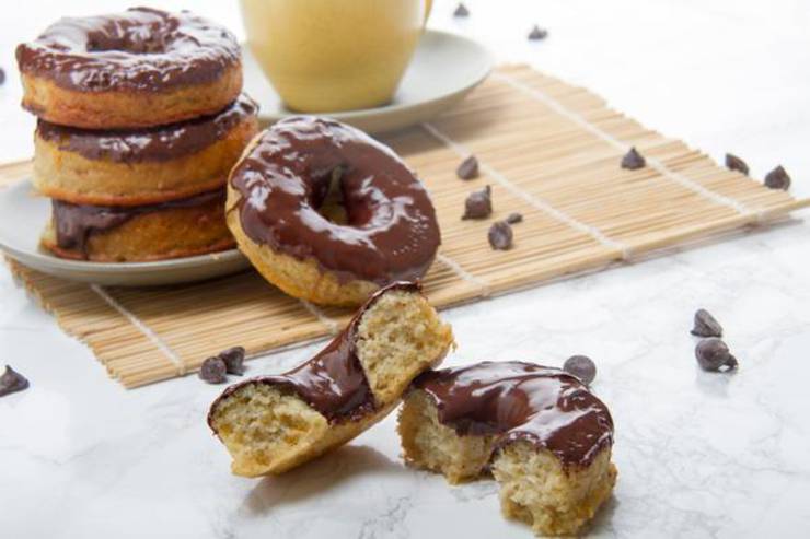 Keto Donuts - Super Yummy Low Carb Chocolate Glaze Donut Recipe - Baked Donuts For Ketogenic Diet