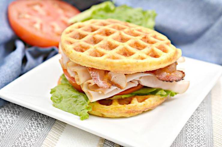 BEST Keto Chaffles! Low Carb Chaffle Idea – Homemade - Quick & Easy Ketogenic Diet Recipe – Completely Keto Friendly - Sandwich BLT Chaffle