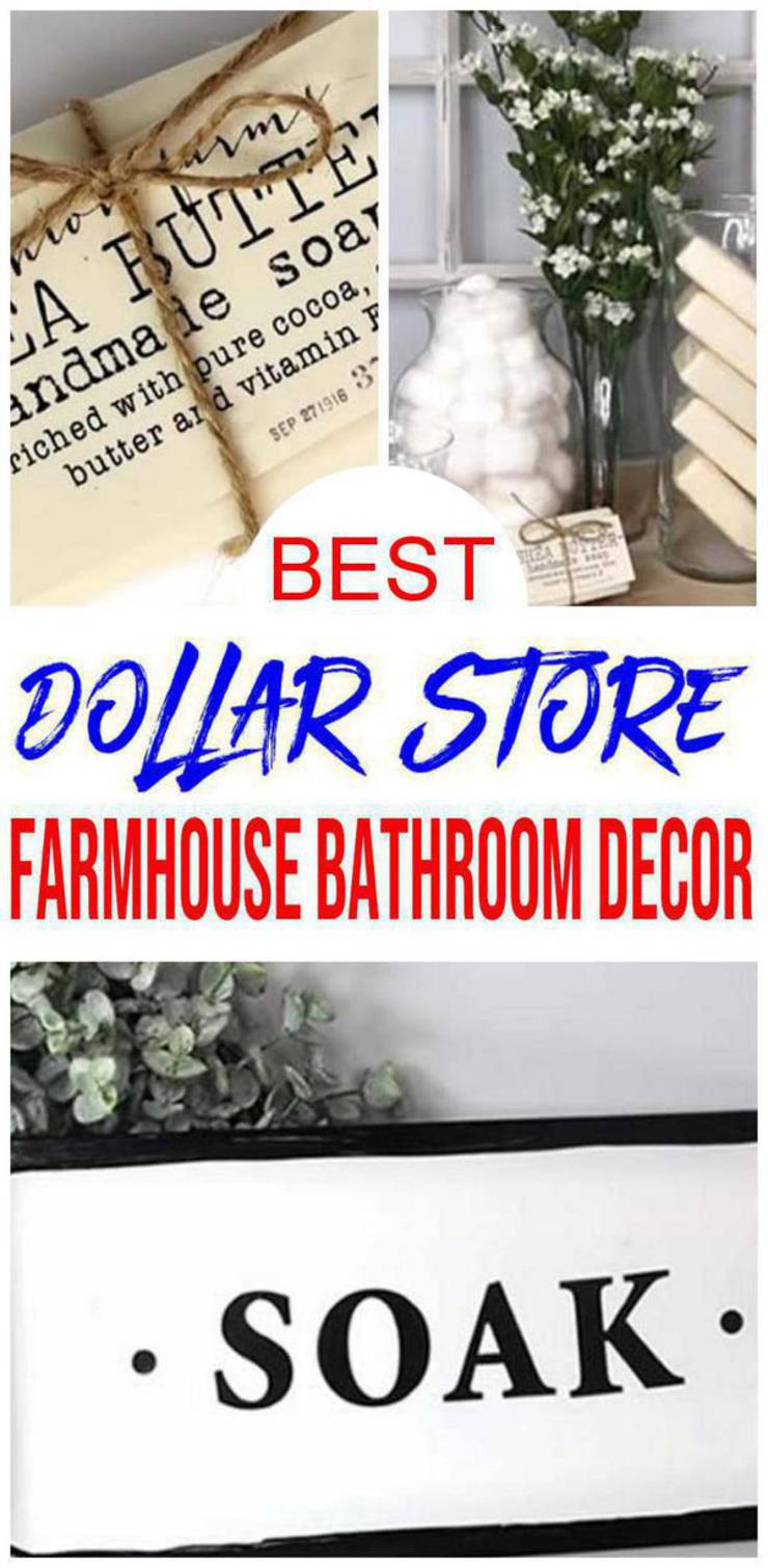 Farmhouse Bathroom Decor – DIY Dollar Store Farmhouse Decoration Ideas & Hacks – Bathroom Home Decor On A Budget