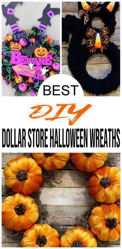 BEST Dollar Store Halloween Wreath! DIY Fall Wreath Ideas – Learn How ...