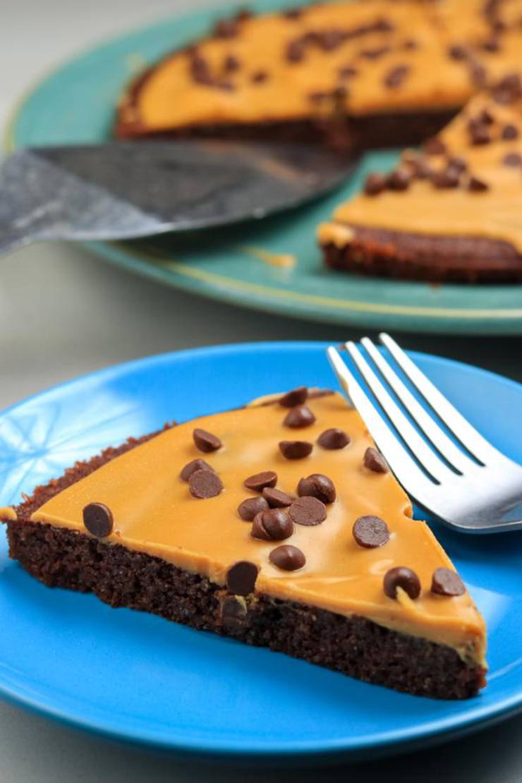 Keto Brownie Pizza – BEST Low Carb Peanut Butter Chocolate Recipe – Treat – Desserts – Snack For Ketogenic Diet – Gluten Free – Sugar Free