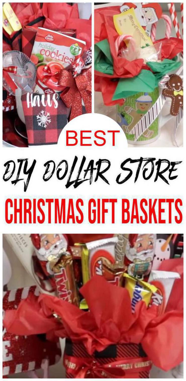 BEST Dollar Tree Christmas Gift Baskets Easy DIY Dollar Store 