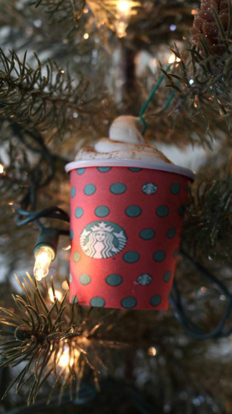 DIY Christmas Tree Ornaments - Easy Handmade Christmas Tree Decorations - Cheap Starbucks Christmas Cups Idea - How To Make 