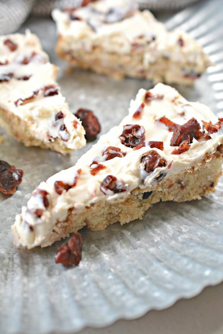 Keto Cranberry Bliss Bars - Super Yummy Low Carb Copycat Starbucks Cranberry Bliss Bar Recipe - Cranberry White Chocolate For Ketogenic Diet