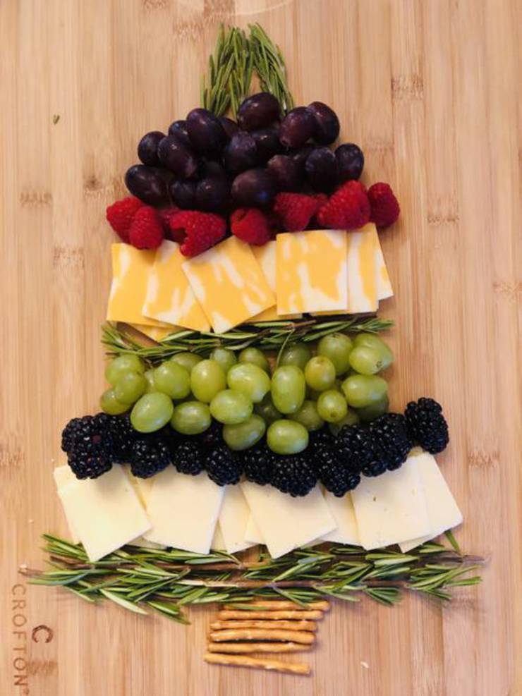 Christmas Tree Fruit And Cheese Board