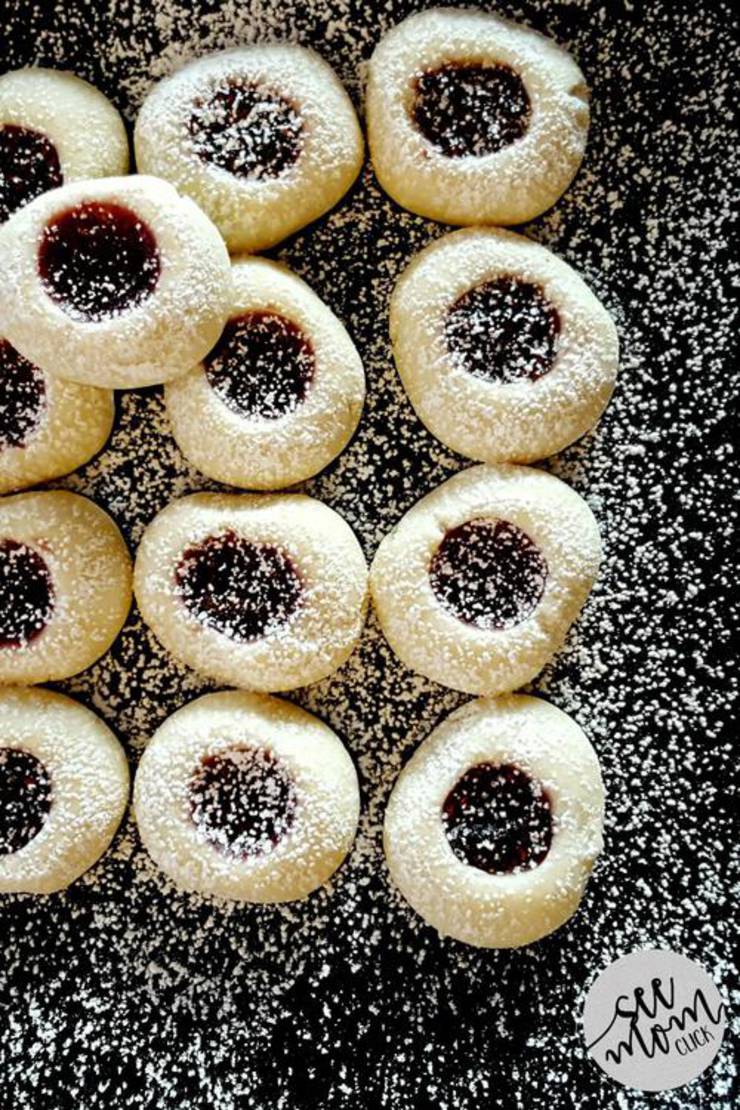 Raspberry Jelly Thumbprint Cookies