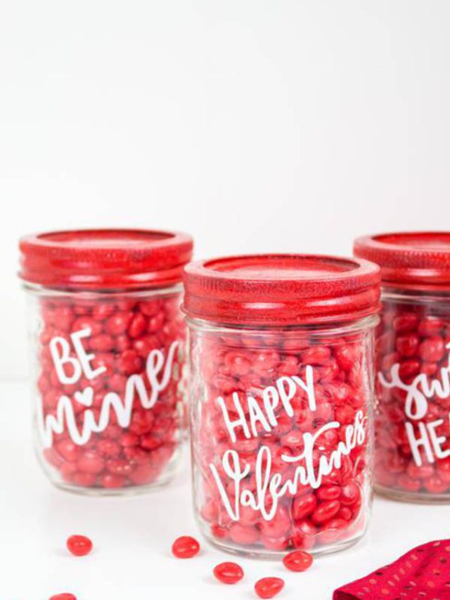Valentine Cricut Crafts Candy Mason Jar Diy 