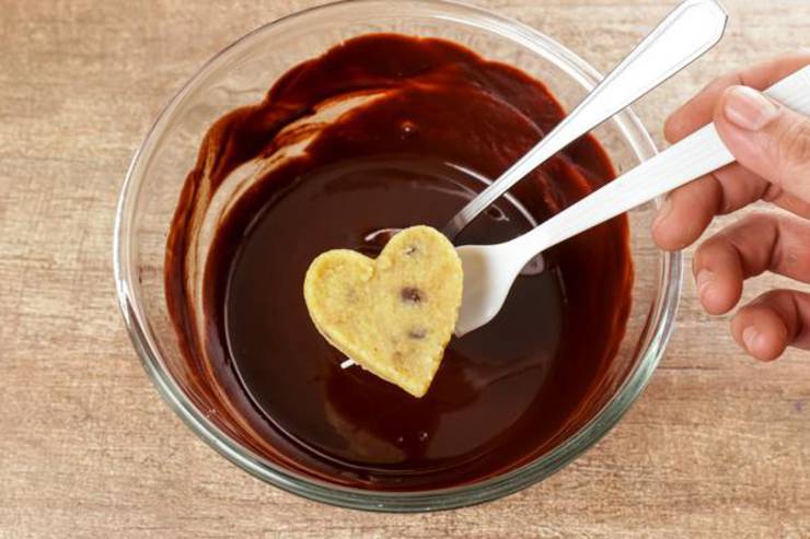 Keto Chocolate Covered Chocolate Chip Cookie Dough Hearts