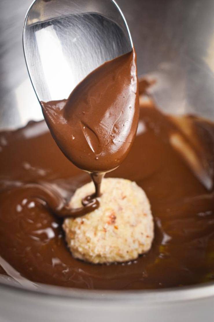 Keto Dark Chocolate Covered Cheesecake Fat Bombs