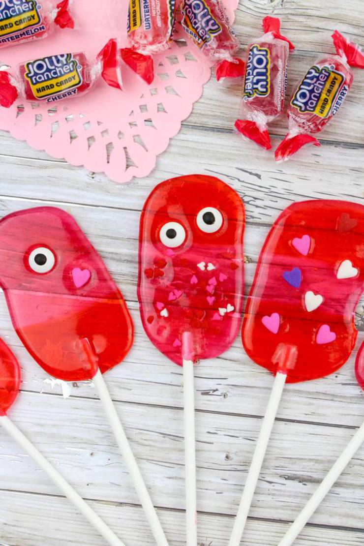 Valentines Treats! BEST Valentines Monster Lollipops Recipe – Easy Candy Suckers – Cheap Ideas – Simple Desserts – Snacks – Kids Parties – Valentine Party Food