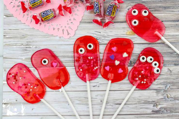 Valentines Treats! BEST Valentines Monster Lollipops Recipe – Easy Candy Suckers – Cheap Ideas – Simple Desserts – Snacks – Kids Parties – Valentine Party Food