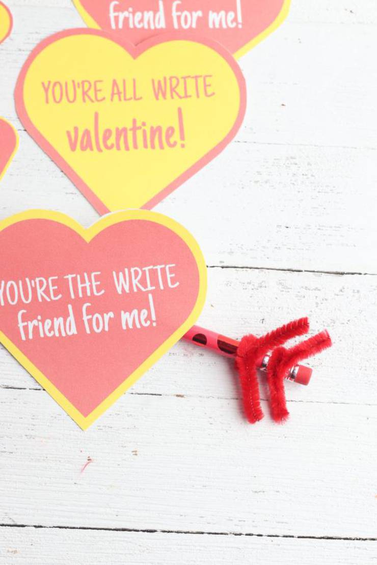 BEST Valentines For Kids | Free Printable Valentine | EASY DIY Pencil Valentines For School – Classroom – Non Candy Valentines