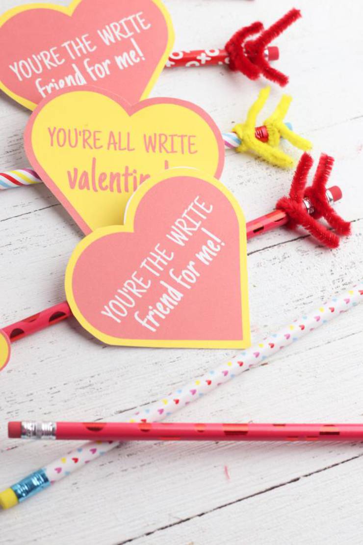 BEST Valentines For Kids | Free Printable Valentine | EASY DIY Pencil Valentines For School – Classroom – Non Candy Valentines