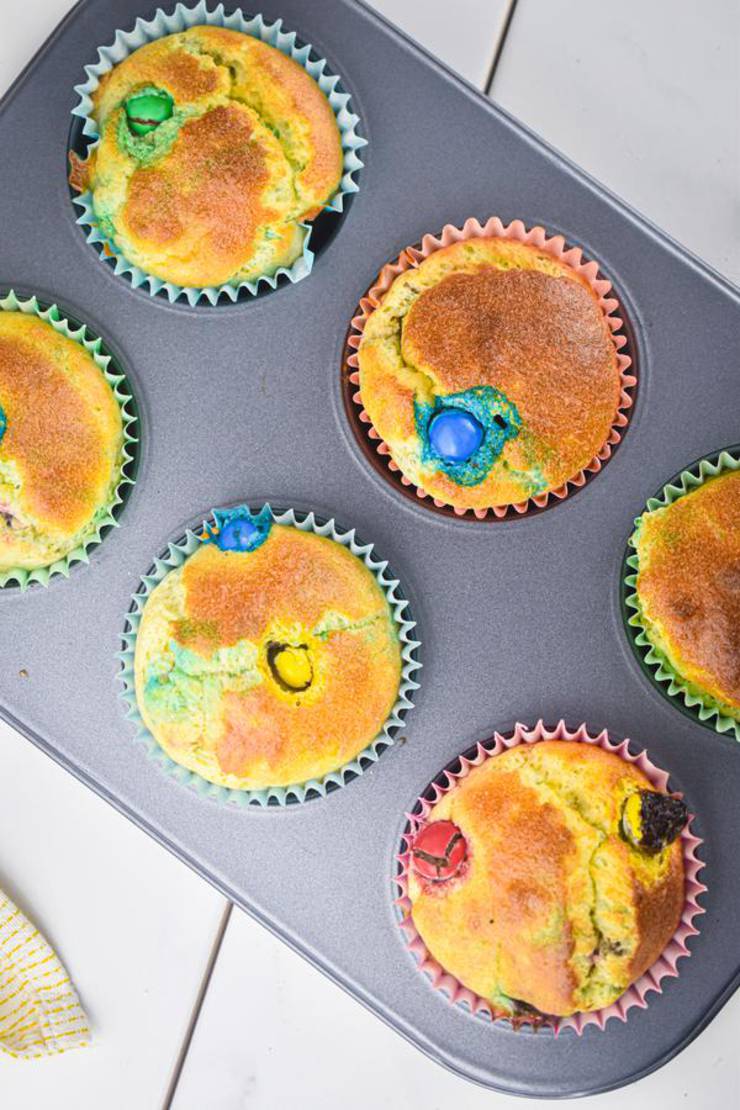 BEST Muffins – Quick Breakfast Ideas For Kids – M & M Candy Funfetti Muffin Bites - Easy & Simple On The Go Morning Breakfast Ideas – Snacks – Desserts – Party Food - Unicorn Parties