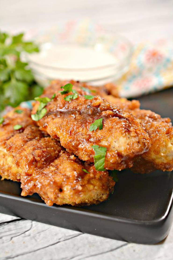 Keto Chicken Tenders – EASY Low Carb Air Fried BBQ Brown Sugar Chicken Strips Recipe – Weight Watchers Diet Air Fryer - BEST Dinner - Lunch - Appetizer Idea