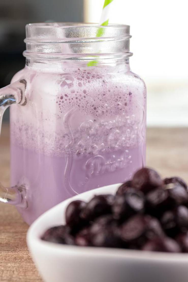 Keto Blueberry Cheesecake Smoothie – BEST Low Carb Keto Blueberry Shake Recipe – Easy NO Sugar - 5 Minute Recipe