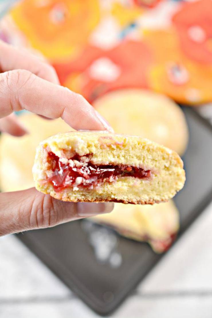 Keto Donuts - Super Yummy Low Carb Copycat Krispy Kreme Donut Recipe Raspberry Jelly Glaze Donuts For Ketogenic Diet