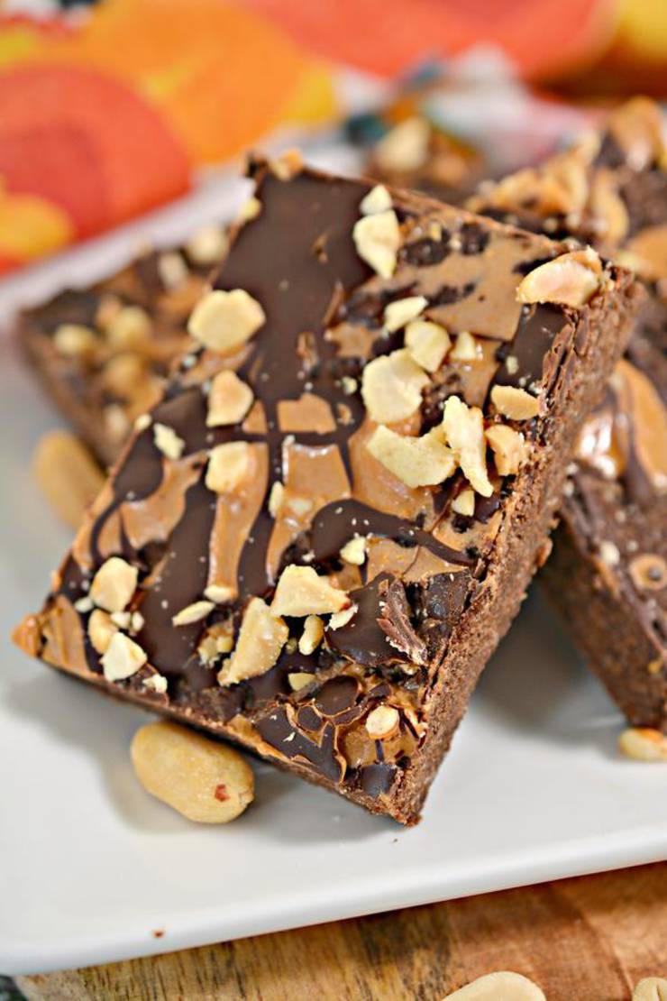 BEST Keto Snickers – Low Carb Keto Snickers Candy Cookie Bars Recipe – Quick and Easy Ketogenic Diet Idea - Snacks - Desserts - Treats