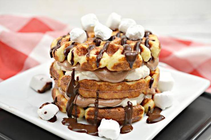 BEST Keto Chaffles! Low Carb Smores Chaffle Idea – Homemade – Quick & Easy Ketogenic Diet Recipe – Completely Keto Friendly - Snacks - Desserts - Breakfast