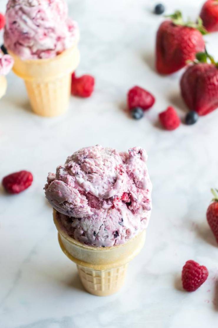 Homemade Ice Cream – EASY – Quick – Simple No Churn Triple Berry Ice Cream Recipe – BEST Homemade Ice Cream – Simple – Quick – Desserts – Snacks – Party Food
