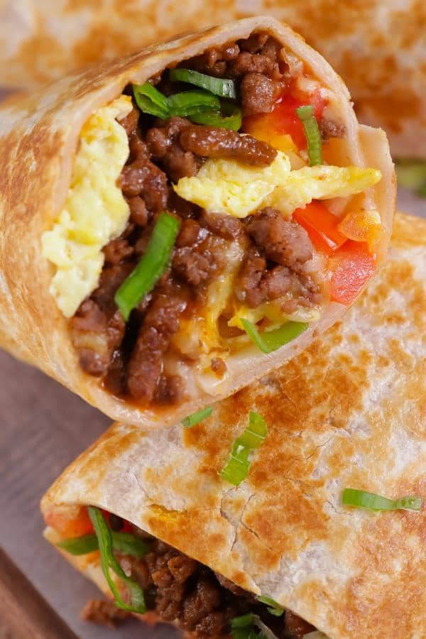 Breakfast Burrito Wraps – Breakfast Burrito Roll Ups – Chorizo - Eggs - Cheese - Breakfast Wraps - Breakfast - Lunch - Dinner
