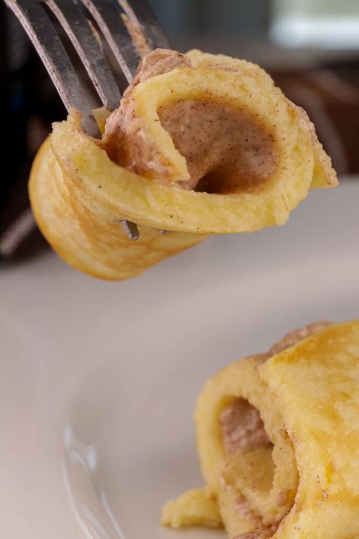 BEST Keto Cinnamon Cream Cheese Pancake Roll Ups – Low Carb Keto Pancake Cinnamon Cream Cheese Recipe – Quick and Easy Ketogenic Diet Idea
