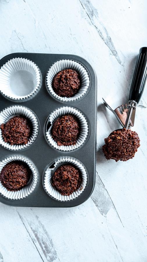 Keto Pecan Chocolate Brownie Muffins