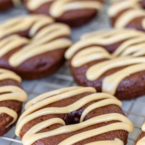 Chocolate Donuts – BEST Cake Mix Peanut Butter Chocolate Donut Recipe – Homemade Easy and Simple Doctored Cake Mix – Breakfast - Snacks – Desserts