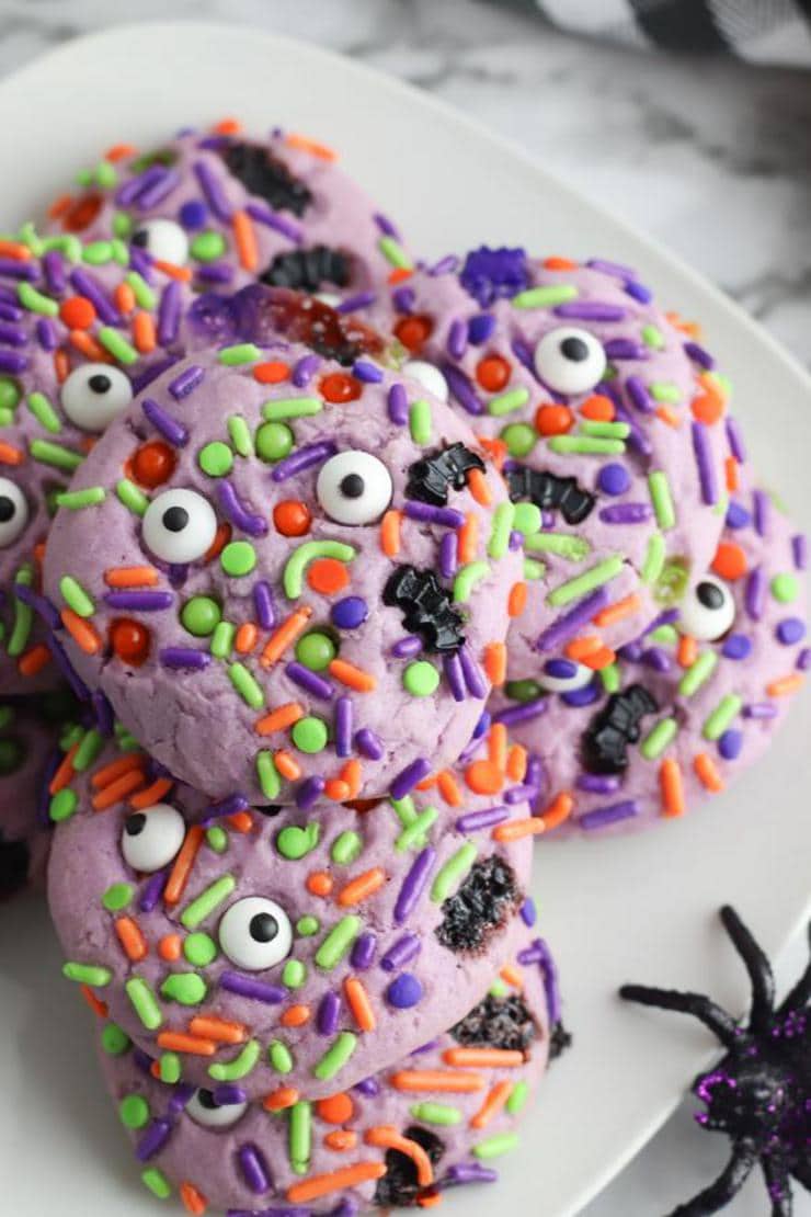 Halloween Monster Cookies – BEST Monster Eye Cookie Recipe – {Easy} Edible Sugar Cookie Monster Eyes – Party Food - Desserts – Snacks