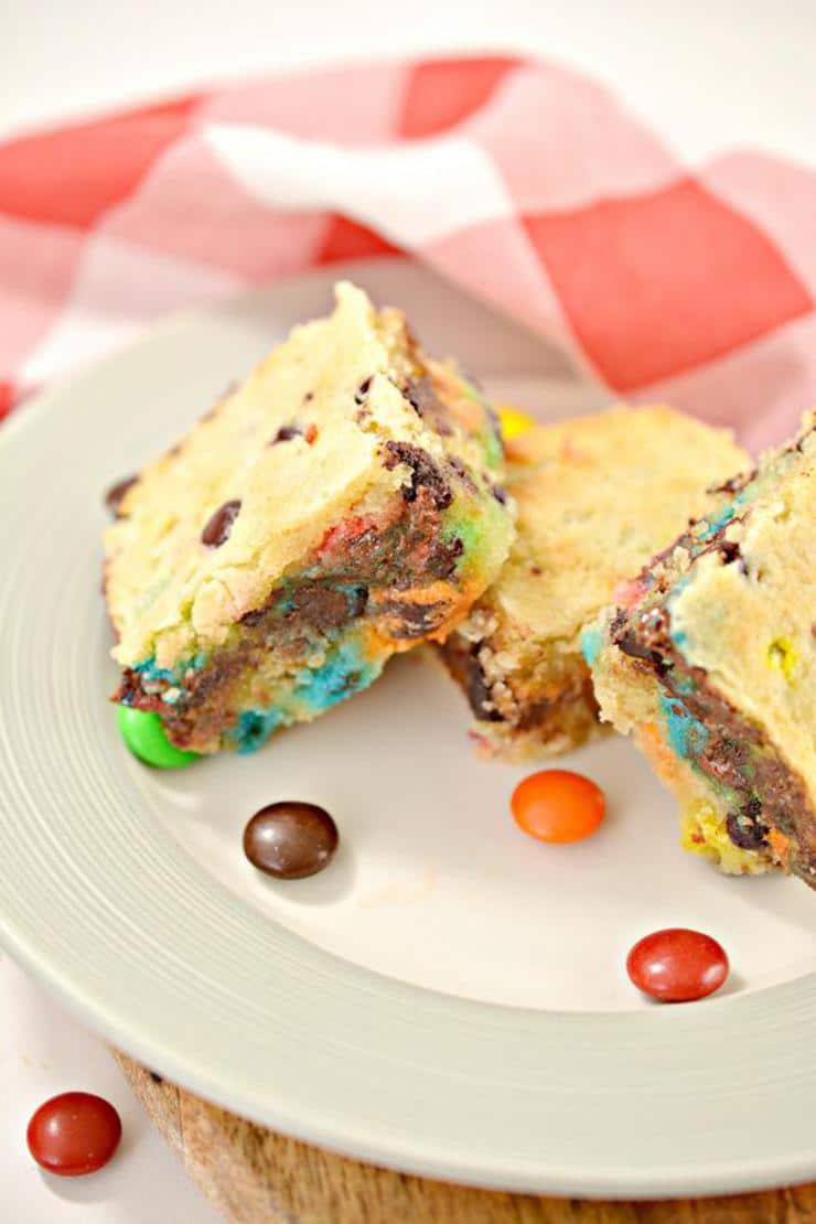 Keto Cookie Bars! Low Carb M & M Candy Chocolate Chip Cookie Bar Idea ...