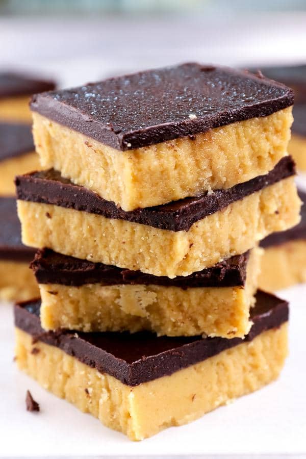 4 Ingredient Keto Peanut Butter Chocolate Bars – Best NO BAKE Low Carb Recipe – Desserts – Treats – Snacks - Ketogenic Diet