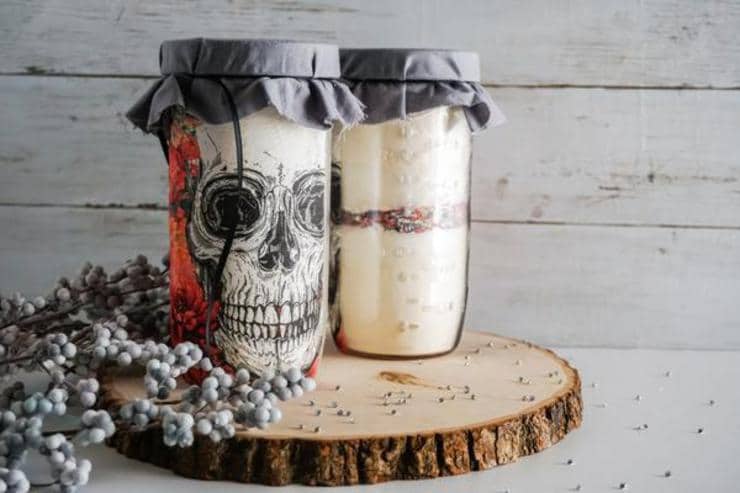 Skull Cookie Mason Jars – BEST Halloween Mason Jar Craft Project You Will Love – Easy Skull Cookie Mix In A Jar DIY Crafts