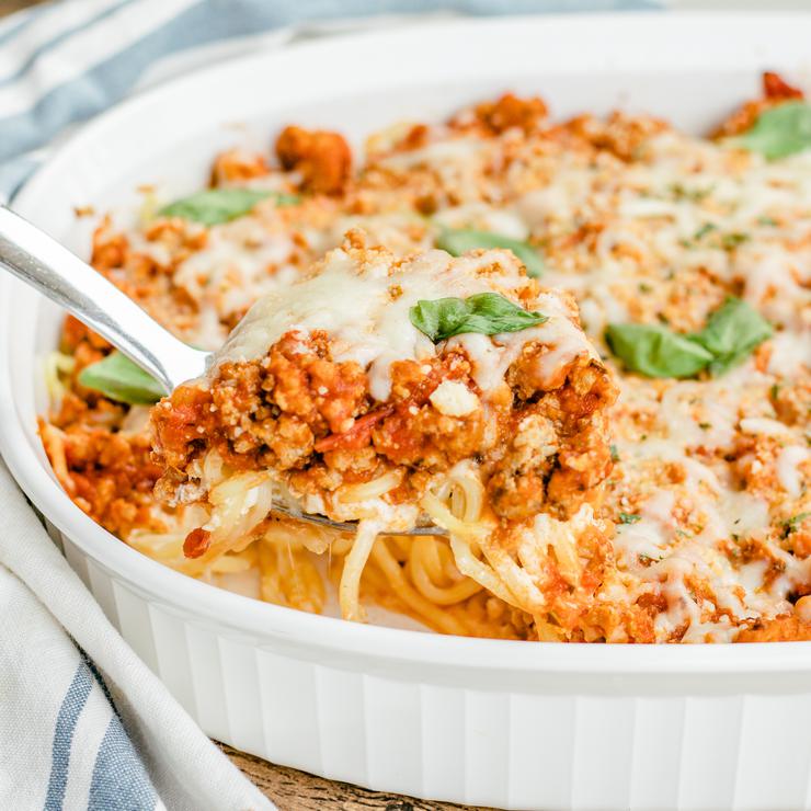 EASY Keto Baked Cream Cheese Spaghetti! Low Carb Ground Turkey Casserole Recipe – Quick – Healthy – BEST Ketogenic Diet Dinner – Lunch