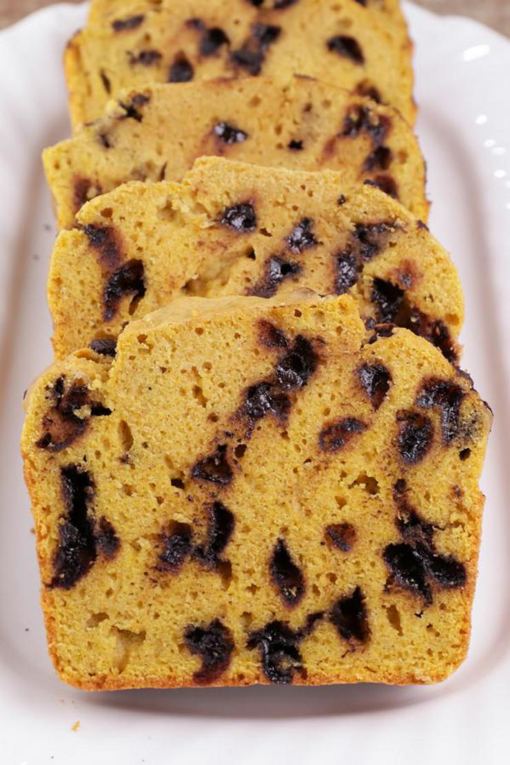 BEST Keto Bread! Low Carb Pumpkin Chocolate Chip Loaf Bread Idea – Quick & Easy Gluten Free Recipe – Beginner Keto Friendly – Snacks – Desserts