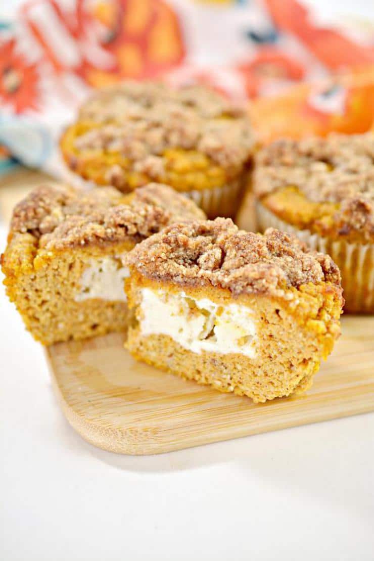 Keto Gluten Free Muffins - Low Carb Cream Cheese Pumpkin Muffin Idea - Homemade Ketogenic Diet Recipe - Quick & Easy
