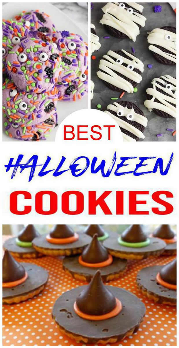 7 Halloween Cookies - EASY Halloween Cookie Recipes - Decorated Cookie Ideas