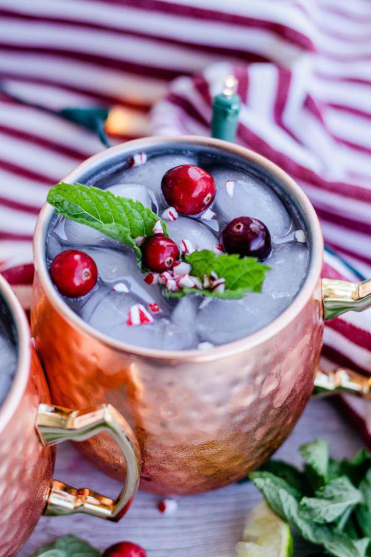 Alcoholic Drinks – BEST Peppermint Moscow Mule Recipe – Easy and Simple On The Rocks Alcohol Drinks - Winter Cocktails