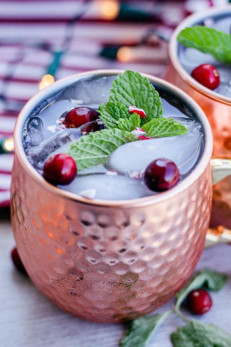 Alcoholic Drinks – BEST Peppermint Moscow Mule Recipe – Easy and Simple On The Rocks Alcohol Drinks - Winter Cocktails