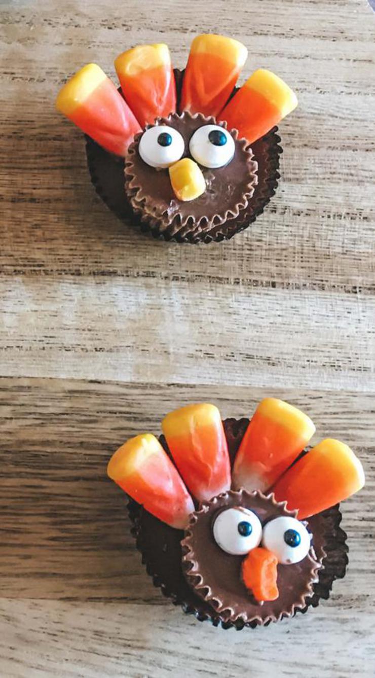 Reese Turkeys – BEST Edible Turkey Crafts – {Easy} Thanksgiving Desserts - Treats – Party Food – Desserts – Snacks